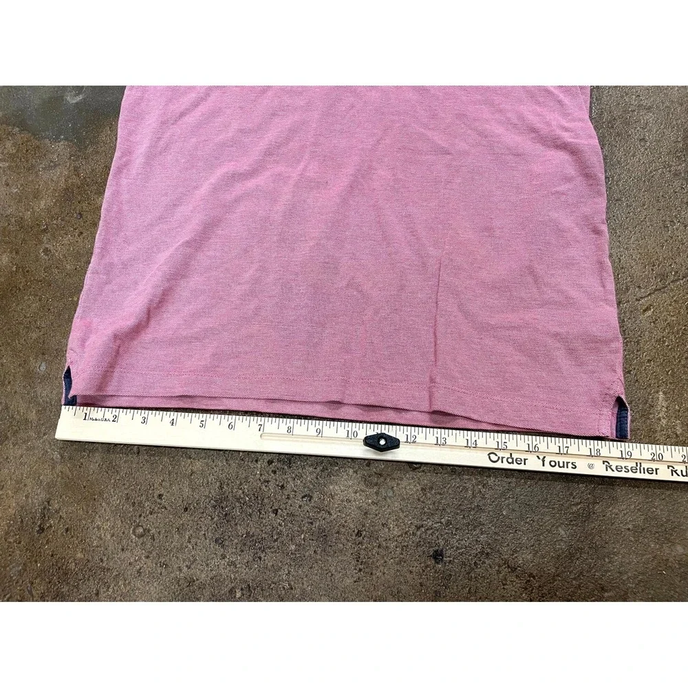Banana Republic Polo‎ Shirt Mens Medium Pink Cotton 1/4 Button Performance Golf